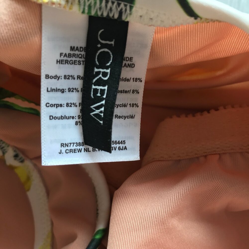 J CREW WOMENS SWIMSUIT LIMONCELLO YELLOW LEMONS GRAPHIC ONE SHOULDER WOMENS 10 - Picture 6 of 10